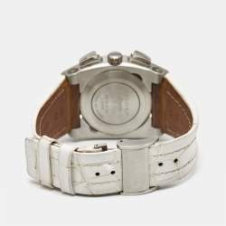 Pre Owned Bvlgari Ergon EG35SCH Mother Of Pearl Diamond Stainless Steel Alligator Leather Women's Wristwatch 35 mm