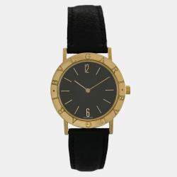 Pre Owned Bvlgari BvlgariBvlgari BB33GL Quartz Black 18k yellow gold Men's Wristwatch 33 mm