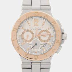 Pre Owned Bvlgari Diagono DGP42SGCH Automatic Rose Gold Stainless Steel Men's Wristwatch 42 mm