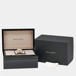 Pre Owned Bvlgari Daniel Roth Papillon Voyageur Limited Edition GMT 101835 White Dial 18K Rose Gold Alligator Leather Men's Wristwatch 43 mm