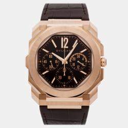 مملوكة مسبقًا ساعة رجالية مملوكة مسبقاً بلغاري أوكتو فينيسيمو كرونوغراف جي إم تي 103468 أوتوماتيكية 43 مم