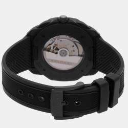 Pre Owned Bvlgari Octo Roma 103932 Automatic Chronograph Black Dial Black Steel Men's Wristwatch 42mm