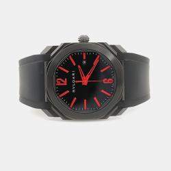 Pre Owned ساعة يد رجالية بلغاري أوكتو BGO41S أوتوماتيكية سوداء ستانلس ستيل 41 مم