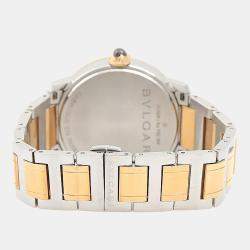 مملوكة مسبقًا Bvlgari Bvlgari BBLP37SG Automatic White Diamonds 18K Rose Gold Stainless Steel Women's Wristwatch 37mm