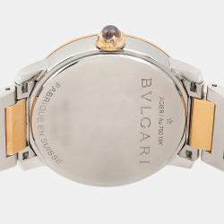 مملوكة مسبقًا Bvlgari Bvlgari BBLP37SG Automatic White Diamonds 18K Rose Gold Stainless Steel Women's Wristwatch 37mm
