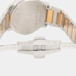 مملوكة مسبقًا Bvlgari Bvlgari BBLP37SG Automatic White Diamonds 18K Rose Gold Stainless Steel Women's Wristwatch 37mm