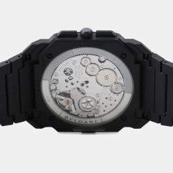 Pre Owned Bvlgari Octo Finissimo 103278 Automatic Black Ceramic Men's Wristwatch 43 mm