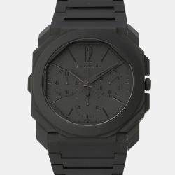 Pre Owned Bvlgari Octo Finissimo 103278 Automatic Black Ceramic Men's Wristwatch 43 mm