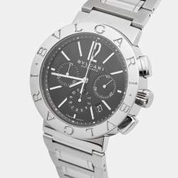 Pre Owned ساعة يد رجالية بلغاري بلغاري BB 42 SS CH  ستانلس ستيل سوداء 42 مم 