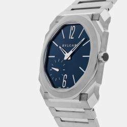 Pre Owned Pre-Owned Bvlgari Octo Finissimo 103431 Blue Automatic Stainless Steel  Men's Wristwatch 40 MM
