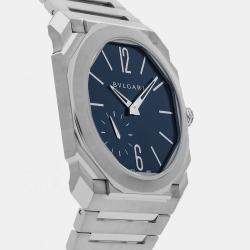 Pre Owned Pre-Owned Bvlgari Octo Finissimo 103431 Blue Automatic Stainless Steel  Men's Wristwatch 40 MM