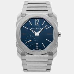 Pre Owned Pre-Owned Bvlgari Octo Finissimo 103431 Blue Automatic Stainless Steel  Men's Wristwatch 40 MM