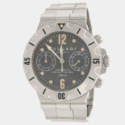 Pre Owned Bvlgari Diagono Scuba SCB38S Automatic Stainless Steel Men's Wristwatch 38 mm