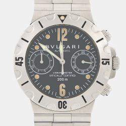 مملوكة مسبقًا Bvlgari Diagono Scuba SCB38S Automatic Stainless Steel Men's Wristwatch 38 mm