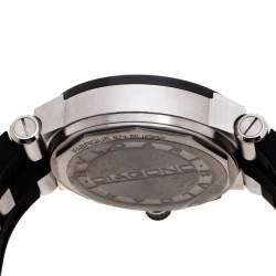 Pre Owned Bvlgari Black Ceramic Stainless Steel Rubber Diagono DG42SCCH Men's Wristwatch 42 mm