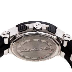 Pre Owned Bvlgari Black Ceramic Stainless Steel Rubber Diagono DG42SCCH Men's Wristwatch 42 mm