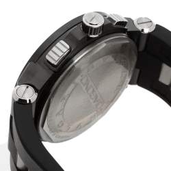 Pre Owned Bvlgari Black Ceramic Stainless Steel Rubber Diagono DG 42 BSC CH Men's Wristwatch 42 mm