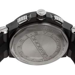 Pre Owned Bvlgari Black Ceramic Stainless Steel Rubber Diagono DG 42 BSC CH Men's Wristwatch 42 mm