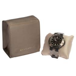 Pre Owned Bvlgari Black Carbon Fiber Titanium Rubber Diagono TI 44 TA Men's Wristwatch 44 mm