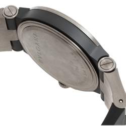 Pre Owned Bvlgari Black Carbon Fiber Titanium Rubber Diagono TI 44 TA Men's Wristwatch 44 mm