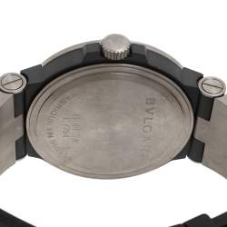 Pre Owned Bvlgari Black Carbon Fiber Titanium Rubber Diagono TI 44 TA Men's Wristwatch 44 mm