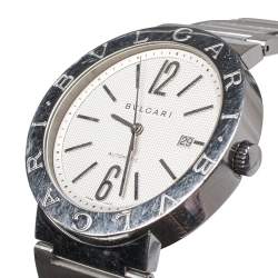 Pre Owned Bvlgari White Stainless Steel Bvlgari BB42WSSD 101381 Men's Wristwatch 42 mm