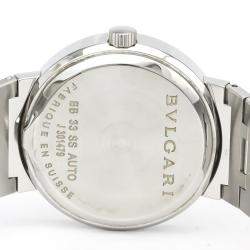 Pre Owned Bvlgari Black Stainless Steel Bvlgari Bvlgari BB33SS Automatic Men's Wristwatch 33 MM