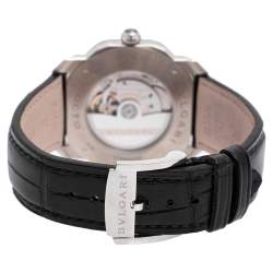 مملوكة مسبقًا ساعة يد رجالية بلغاري أوكتو روما OC41S جلد ستانلس ستيل سوداء 41 مم