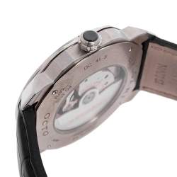 مملوكة مسبقًا ساعة يد رجالية بلغاري أوكتو روما OC41S جلد ستانلس ستيل سوداء 41 مم