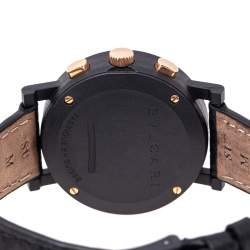 Pre Owned Bvlgari Black Carbon Rose Gold BB 38 CL CH Paris Limited Edition Men's Wristwatch 38 mm