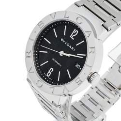 Pre Owned Bvlgari Black Stainless Steel Bvlgari BB 38 SS Auto Men's Wristwatch 38 mm