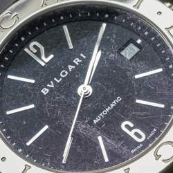 Pre Owned Bvlgari Black Stainless Steel Bvlgari BB 38 SS Auto Men's Wristwatch 38 mm