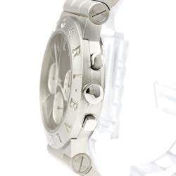 Bvlgari Black Stainless Steel Diagono Quartz Chronograph CH35S Men's Wristwatch 35 MM