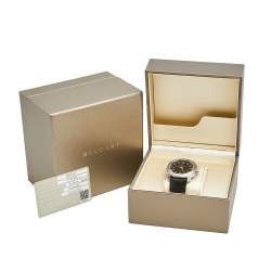 Pre Owned Bvlgari Black Stainless Steel Alligator Octo Roma 103084 Men's Wristwatch 41 mm