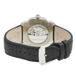 Pre Owned Bvlgari Black Stainless Steel Alligator Octo Roma 103084 Men's Wristwatch 41 mm