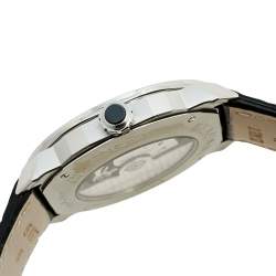 Pre Owned Bvlgari Black Stainless Steel Alligator Octo Roma 103084 Men's Wristwatch 41 mm