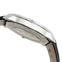 Pre Owned Bvlgari Black Stainless Steel Alligator Octo Roma 103084 Men's Wristwatch 41 mm