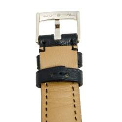 Pre Owned Bvlgari Black Stainless Steel Leather Bvlgari BB 33 SL PS Men's Wristwatch 33 mm