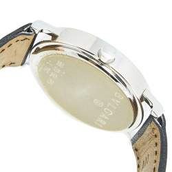 Pre Owned Bvlgari Black Stainless Steel Leather Bvlgari BB 33 SL PS Men's Wristwatch 33 mm