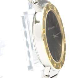 Pre Owned Bvlgari Black 18K Yellow Gold And Stainless Steel BB33SG Men's Wristwatch 33 MM