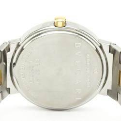 Pre Owned Bvlgari Black 18K Yellow Gold And Stainless Steel BB33SG Men's Wristwatch 33 MM