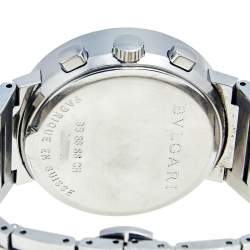 Pre Owned Bvlgari Black Stainless Steel Bvlgari BB38SSCH Men's Wristwatch 38 mm