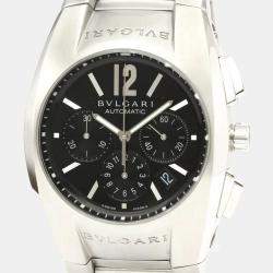 Pre Owned Bvlgari Black Stainless Steel Ergon Chronograph EG40SCH Automatic Men's Wristwatch 40 MM
