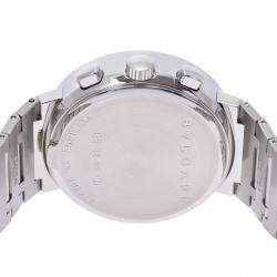 Pre Owned Bvlgari Black Stainless Steel Bvlgari Bvlgari BB38SSCH Automatic Men's Wristwatch 38 mm