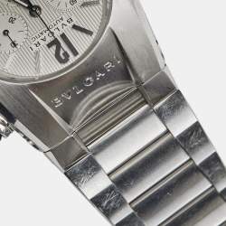 Pre Owned Bvlgari Silver Stainless Steel Ergon EG 35 S CH Men's Wristwatch 35 mm