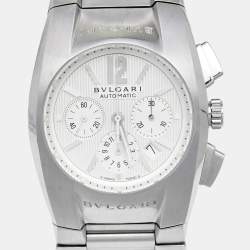 Pre Owned Bvlgari Silver Stainless Steel Ergon EG 35 S CH Men's Wristwatch 35 mm