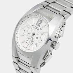 Pre Owned Bvlgari Silver Stainless Steel Ergon EG 35 S CH Men's Wristwatch 35 mm