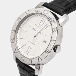 Pre Owned ساعة يد رجالية بلغاري بلغاري "بي بي 42 أس أل أوتو" ستانلس ستيل سوداء 42 مم