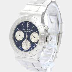 Pre Owned Bvlgari Black Stainless Steel Diagono CH35S AUTO Automatic Men's Wristwatch 35 mm