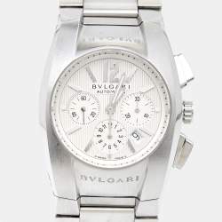 Bvlgari Silver Stainless Steel Ergon EG 35 S CH Men's Wristwatch 35 mm
